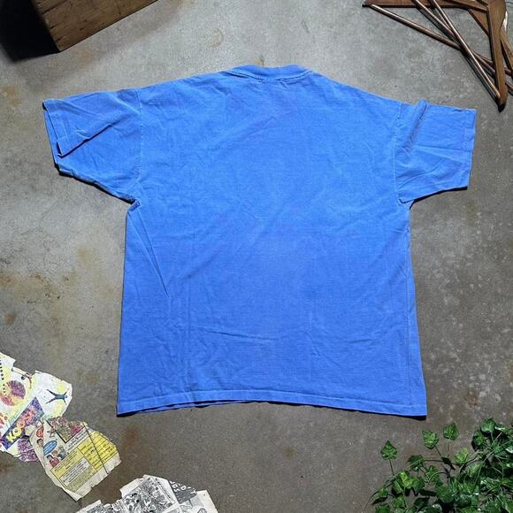 Vintage 90s Single Stitch Florida Parrot Tee Mens XL Blue Nature Print Shirt - Picture 3 of 4